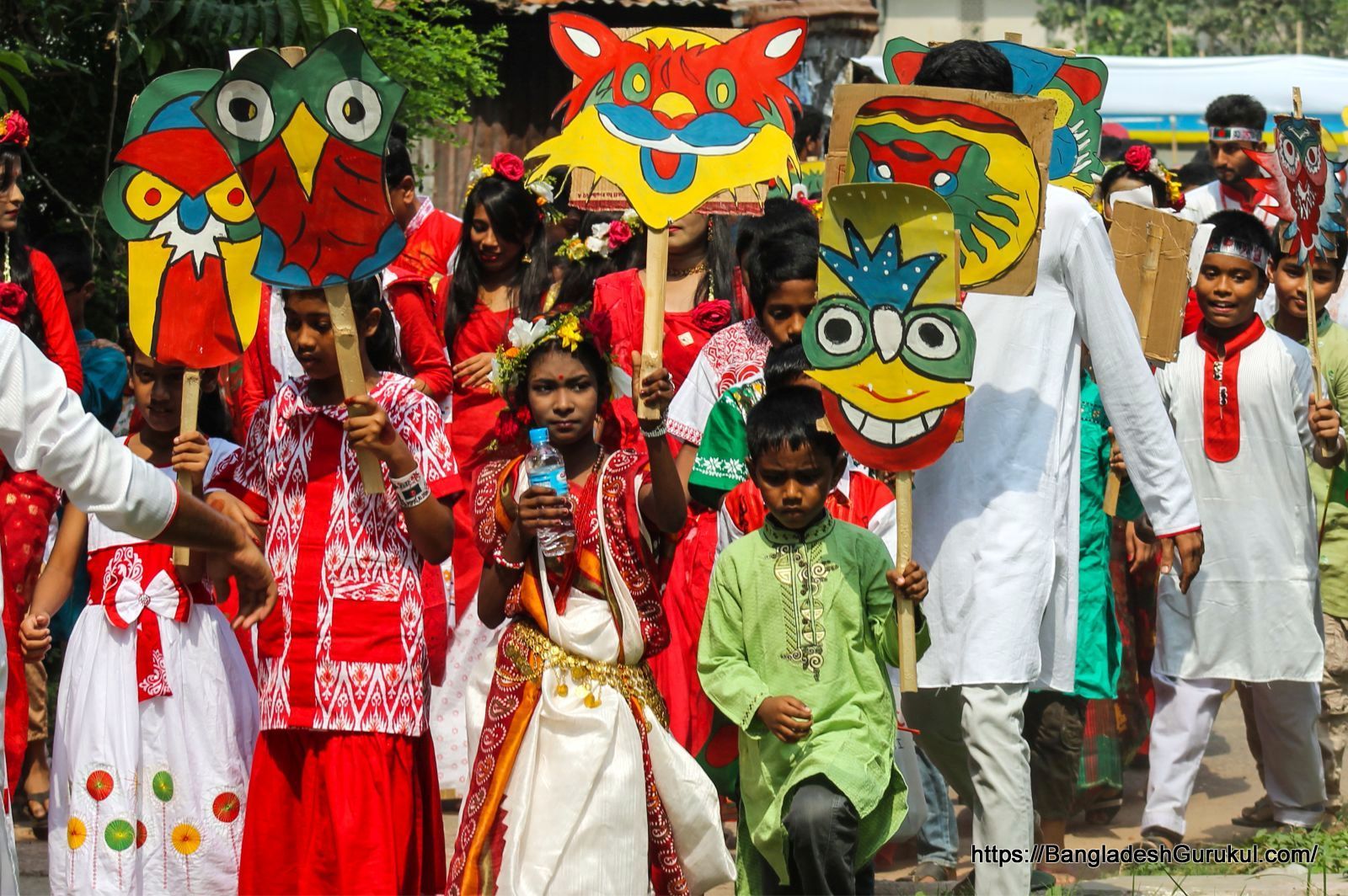 Bangladeshis celebrating Pahela Baishakh as a mark of the beginning of Bengali new year