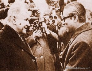 Prime Minister Bangabandhu Sheikh Mujibur Rahman with Soviet Premier Alexei Kosygin in Moscow, March 1, 1972