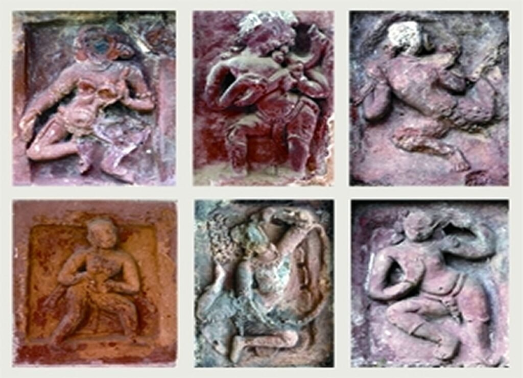 বাংলাদেশের নৃত্যকলা 6 নৃত্যরত নারী, পোড়ামাটির ফলক, পাহাড়পুর (৮-৯ শতক)